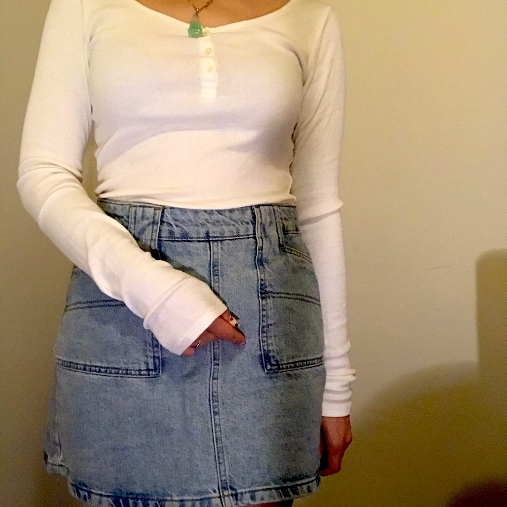 White button down crop top